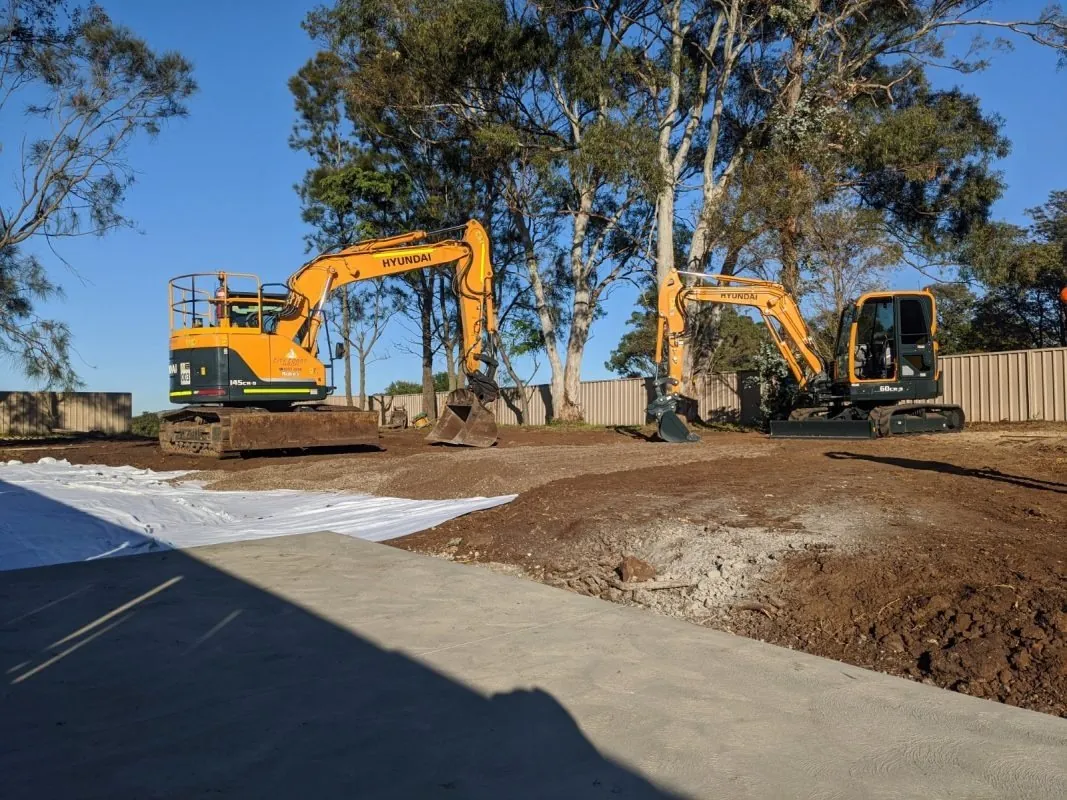 City Coast excavators preparing a construction site