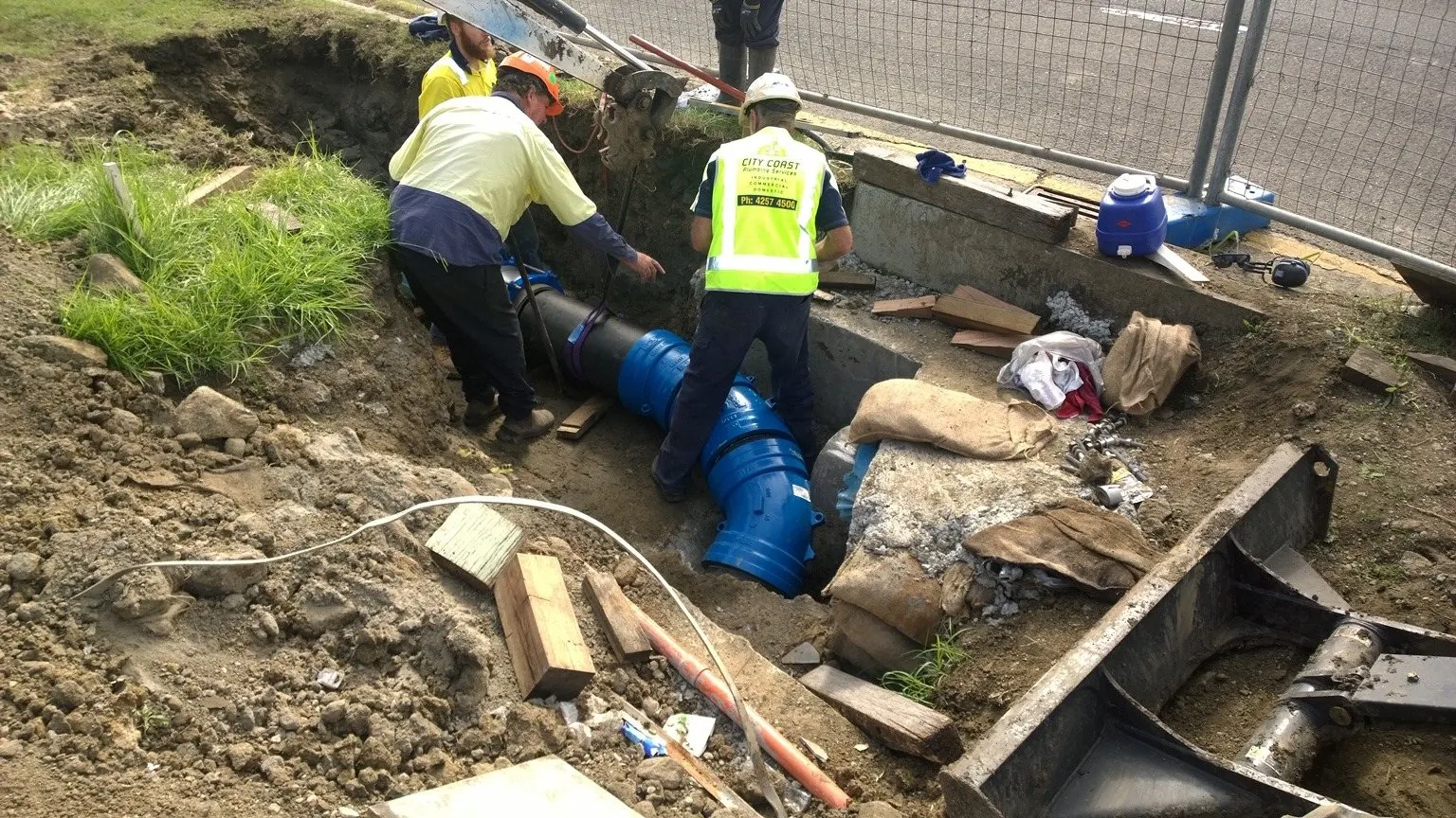 Underground water-main installation