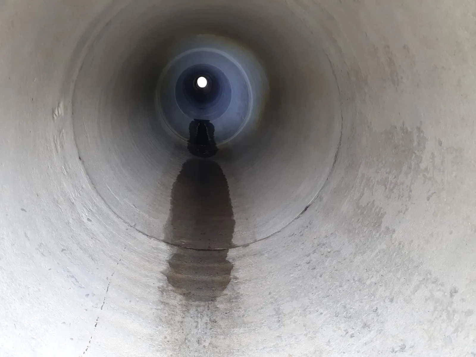 Inside a stormwater pipe